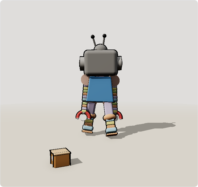 Il robot durante il ciclo di camminata